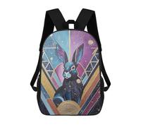 sinyumoney Mochila Escolar Impresa En 3D 17inch Eclipse Rabbit Mochila Infantil Mochila Escolar Linda Mochila De Moda Casual Para Niños Y Niñas