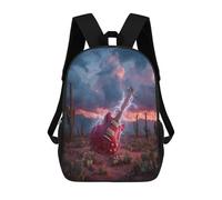 sinyumoney Mochila Escolar Impresa En 3D 17inch Electric Guitar in Desert Storm Mochila Infantil Mochila Escolar Linda Mochila De Moda Casual Para Niños Y Niñas