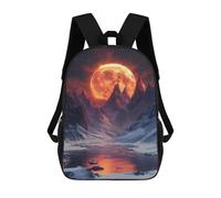 sinyumoney Mochila Escolar Impresa En 3D 17inch Fiery Moonlit Mountain Valley Mochila Infantil Mochila Escolar Linda Mochila De Moda Casual Para Niños Y Niñas