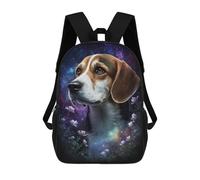 sinyumoney Mochila Escolar Impresa En 3D 17inch Galactic Beagle with Flowers -1 Mochila Infantil Mochila Escolar Linda Mochila De Moda Casual Para Niños Y Niñas