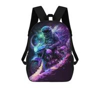 sinyumoney Mochila Escolar Impresa En 3D 17inch Galactic Motorcycle Ride -12 Mochila Infantil Mochila Escolar Linda Mochila De Moda Casual Para Niños Y Niñas