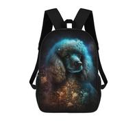 sinyumoney Mochila Escolar Impresa En 3D 17inch Galactic Poodle Portrait -1 Mochila Infantil Mochila Escolar Linda Mochila De Moda Casual Para Niños Y Niñas