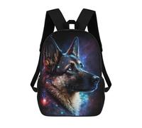 sinyumoney Mochila Escolar Impresa En 3D 17inch Galactic Wolf Portrait -31 Mochila Infantil Mochila Escolar Linda Mochila De Moda Casual Para Niños Y Niñas