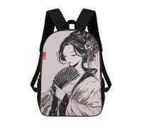 sinyumoney Mochila Escolar Impresa En 3D 17inch Geisha Paint Mochila Infantil Mochila Escolar Linda Mochila De Moda Casual Para Niños Y Niñas