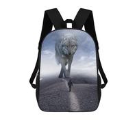 sinyumoney Mochila Escolar Impresa En 3D 17inch Giant Wolf Vs Man Mindset Mochila Infantil Mochila Escolar Linda Mochila De Moda Casual Para Niños Y Niñas