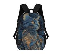 sinyumoney Mochila Escolar Impresa En 3D 17inch Golden Cat Art Print Mochila Infantil Mochila Escolar Linda Mochila De Moda Casual Para Niños Y Niñas