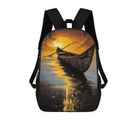 sinyumoney Mochila Escolar Impresa En 3D 17inch Golden Sunset Canoe Reflections Mochila Infantil Mochila Escolar Linda Mochila De Moda Casual Para Niños Y Niñas