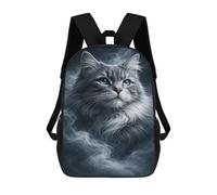 sinyumoney Mochila Escolar Impresa En 3D 17inch Gray Cat with Blue Eyes Portrait Mochila Infantil Mochila Escolar Linda Mochila De Moda Casual Para Niños Y Niñas