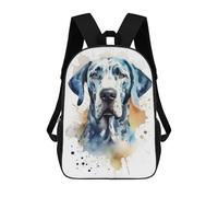 sinyumoney Mochila Escolar Impresa En 3D 17inch Great Dane Watercolor Mochila Infantil Mochila Escolar Linda Mochila De Moda Casual Para Niños Y Niñas