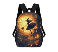 sinyumoney Mochila Escolar Impresa En 3D 17inch Halloween Witch Flying Broomstick -4 Mochila Infantil Mochila Escolar Linda Mochila De Moda Casual Para Niños Y Niñas