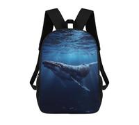 sinyumoney Mochila Escolar Impresa En 3D 17inch Humpback Whale Underwater Mochila Infantil Mochila Escolar Linda Mochila De Moda Casual Para Niños Y Niñas