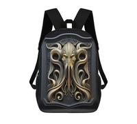sinyumoney Mochila Escolar Impresa En 3D 17inch Kraken Golden Art Deco Mochila Infantil Mochila Escolar Linda Mochila De Moda Casual Para Niños Y Niñas