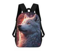 sinyumoney Mochila Escolar Impresa En 3D 17inch Majestic White Wolf Portrait with Glowing Eyes Mochila Infantil Mochila Escolar Linda Mochila De Moda Casual Para Niños Y Niñas