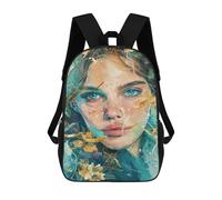 sinyumoney Mochila Escolar Impresa En 3D 17inch Mochila Infantil Abstract Artwork with Flowers Bolsas Para Libros Bolsas De Viaje De Alta Capacidad Para Niños/estudiantes/adultos