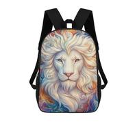 sinyumoney Mochila Escolar Impresa En 3D 17inch Mochila Infantil Abstract White Lion Portrait Bolsas Para Libros Bolsas De Viaje De Alta Capacidad Para Niños/estudiantes/adultos