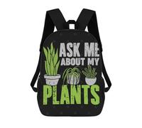 sinyumoney Mochila Escolar Impresa En 3D 17inch Mochila Infantil Ask Me About My Plants Bolsas Para Libros Bolsas De Viaje De Alta Capacidad Para Niños/estudiantes/adultos