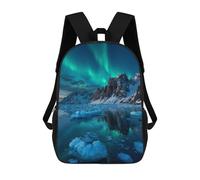 sinyumoney Mochila Escolar Impresa En 3D 17inch Mochila Infantil Aurora Borealis Iceberg Landscape Bolsas Para Libros Bolsas De Viaje De Alta Capacidad Para Niños/estudiantes/adultos