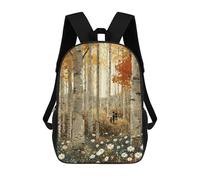 sinyumoney Mochila Escolar Impresa En 3D 17inch Mochila Infantil Autumn Birch Forest Walk Bolsas Para Libros Bolsas De Viaje De Alta Capacidad Para Niños/estudiantes/adultos
