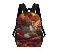 sinyumoney Mochila Escolar Impresa En 3D 17inch Mochila Infantil Autumn Cat Nap Blanket Bolsas Para Libros Bolsas De Viaje De Alta Capacidad Para Niños/estudiantes/adultos