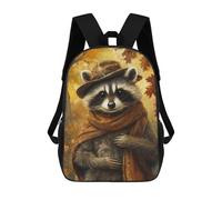 sinyumoney Mochila Escolar Impresa En 3D 17inch Mochila Infantil Autumn Raccoon Adventure Bolsas Para Libros Bolsas De Viaje De Alta Capacidad Para Niños/estudiantes/adultos