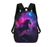 sinyumoney Mochila Escolar Impresa En 3D 17inch Mochila Infantil Black Unicorn in Nebula Bolsas Para Libros Bolsas De Viaje De Alta Capacidad Para Niños/estudiantes/adultos