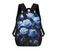 sinyumoney Mochila Escolar Impresa En 3D 17inch Mochila Infantil Blue Rose Bouquet 12x18 Bolsas Para Libros Bolsas De Viaje De Alta Capacidad Para Niños/estudiantes/adultos