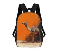 sinyumoney Mochila Escolar Impresa En 3D 17inch Mochila Infantil Camel Portrait Against Orange Wall Bolsas Para Libros Bolsas De Viaje De Alta Capacidad Para Niños/estudiantes/adultos