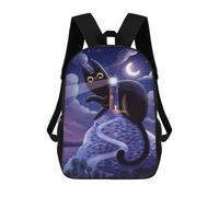 sinyumoney Mochila Escolar Impresa En 3D 17inch Mochila Infantil Cat And The Lighthouse Bolsas Para Libros Bolsas De Viaje De Alta Capacidad Para Niños/estudiantes/adultos