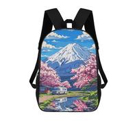 sinyumoney Mochila Escolar Impresa En 3D 17inch Mochila Infantil Cherry Blossom Mountain Retreat Bolsas Para Libros Bolsas De Viaje De Alta Capacidad Para Niños/estudiantes/adultos