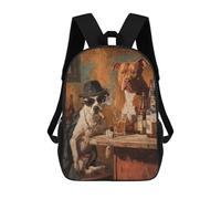sinyumoney Mochila Escolar Impresa En 3D 17inch Mochila Infantil Chill Dogs in Bar Scene -1 Bolsas Para Libros Bolsas De Viaje De Alta Capacidad Para Niños/estudiantes/adultos