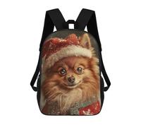 sinyumoney Mochila Escolar Impresa En 3D 17inch Mochila Infantil Christmas Pomeranian Dog Bolsas Para Libros Bolsas De Viaje De Alta Capacidad Para Niños/estudiantes/adultos
