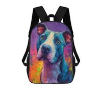sinyumoney Mochila Escolar Impresa En 3D 17inch Mochila Infantil Colorful Abstract Dog Painting-1 Bolsas Para Libros Bolsas De Viaje De Alta Capacidad Para Niños/estudiantes/adultos