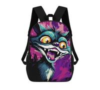 sinyumoney Mochila Escolar Impresa En 3D 17inch Mochila Infantil Colorful Angry Cat Art Print Bolsas Para Libros Bolsas De Viaje De Alta Capacidad Para Niños/estudiantes/adultos