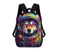 sinyumoney Mochila Escolar Impresa En 3D 17inch Mochila Infantil Colorful Astronaut Dog Art Print Bolsas Para Libros Bolsas De Viaje De Alta Capacidad Para Niños/estudiantes/adultos