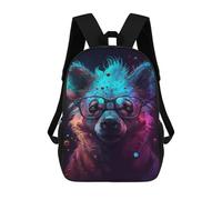 sinyumoney Mochila Escolar Impresa En 3D 17inch Mochila Infantil Colorful Bear Portrait Glasses Bolsas Para Libros Bolsas De Viaje De Alta Capacidad Para Niños/estudiantes/adultos