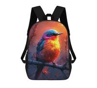 sinyumoney Mochila Escolar Impresa En 3D 17inch Mochila Infantil Colorful Bird on Fire Branch Bolsas Para Libros Bolsas De Viaje De Alta Capacidad Para Niños/estudiantes/adultos