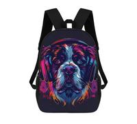 sinyumoney Mochila Escolar Impresa En 3D 17inch Mochila Infantil Colorful Dog Headphones Art Print -13 Bolsas Para Libros Bolsas De Viaje De Alta Capacidad Para Niños/estudiantes/adultos
