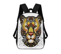 sinyumoney Mochila Escolar Impresa En 3D 17inch Mochila Infantil Colorful Dot Art Tiger Head Bolsas Para Libros Bolsas De Viaje De Alta Capacidad Para Niños/estudiantes/adultos
