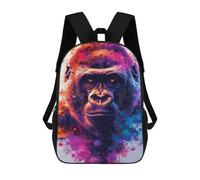 sinyumoney Mochila Escolar Impresa En 3D 17inch Mochila Infantil Colorful Gorilla Portrait Art Print Bolsas Para Libros Bolsas De Viaje De Alta Capacidad Para Niños/estudiantes/adultos