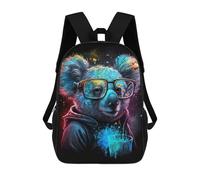 sinyumoney Mochila Escolar Impresa En 3D 17inch Mochila Infantil Colorful Koala with Glasses-2 Bolsas Para Libros Bolsas De Viaje De Alta Capacidad Para Niños/estudiantes/adultos