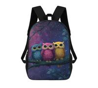 sinyumoney Mochila Escolar Impresa En 3D 17inch Mochila Infantil Colorful Night Owls Art Print-1 Bolsas Para Libros Bolsas De Viaje De Alta Capacidad Para Niños/estudiantes/adultos