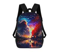 sinyumoney Mochila Escolar Impresa En 3D 17inch Mochila Infantil Colorful Night Street Reflections Bolsas Para Libros Bolsas De Viaje De Alta Capacidad Para Niños/estudiantes/adultos