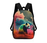 sinyumoney Mochila Escolar Impresa En 3D 17inch Mochila Infantil Colorful Panda in Smoke Bolsas Para Libros Bolsas De Viaje De Alta Capacidad Para Niños/estudiantes/adultos