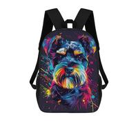 sinyumoney Mochila Escolar Impresa En 3D 17inch Mochila Infantil Colorful Schnauzer Art Print-1 Bolsas Para Libros Bolsas De Viaje De Alta Capacidad Para Niños/estudiantes/adultos