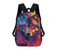 sinyumoney Mochila Escolar Impresa En 3D 17inch Mochila Infantil Colorful Wolf Art Print-2 Bolsas Para Libros Bolsas De Viaje De Alta Capacidad Para Niños/estudiantes/adultos