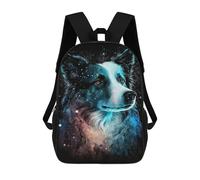 sinyumoney Mochila Escolar Impresa En 3D 17inch Mochila Infantil Cosmic Canine Canvas Print-2 Bolsas Para Libros Bolsas De Viaje De Alta Capacidad Para Niños/estudiantes/adultos