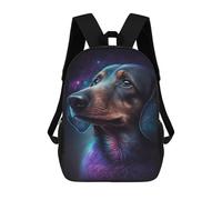 sinyumoney Mochila Escolar Impresa En 3D 17inch Mochila Infantil Cosmic Dachshund Portrait Bolsas Para Libros Bolsas De Viaje De Alta Capacidad Para Niños/estudiantes/adultos