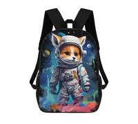 sinyumoney Mochila Escolar Impresa En 3D 17inch Mochila Infantil Cosmic Fox Astronaut Suit Bolsas Para Libros Bolsas De Viaje De Alta Capacidad Para Niños/estudiantes/adultos