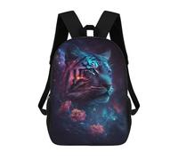 sinyumoney Mochila Escolar Impresa En 3D 17inch Mochila Infantil Cosmic Tiger Flowers Art Print Bolsas Para Libros Bolsas De Viaje De Alta Capacidad Para Niños/estudiantes/adultos