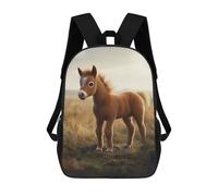 sinyumoney Mochila Escolar Impresa En 3D 17inch Mochila Infantil Cute Baby Horse Foal in Field Bolsas Para Libros Bolsas De Viaje De Alta Capacidad Para Niños/estudiantes/adultos